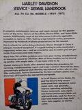 Vtg  Clymer Harley Davidson Service Repair Handbook 74 Cu In Models 1959 1975