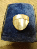 Vtg 925 Silver 14K Gold Wreath Fire Agate Unisex Ring Sz 10.5  3/4" x 7/8" Stone