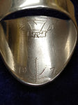 Vtg 925 Silver 14K Gold Wreath Fire Agate Unisex Ring Sz 10.5  3/4" x 7/8" Stone