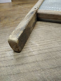 Vtg Antique Primitive Double Sided Glass Course Fabric Fine Linen Washboard Ohio