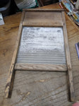 Vtg Antique Primitive Double Sided Glass Course Fabric Fine Linen Washboard Ohio