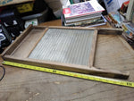 Vtg Antique Primitive Double Sided Glass Course Fabric Fine Linen Washboard Ohio