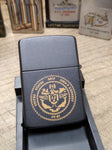 Zippo 1987 US Ship John F Kennedy CV 67 Cigarette Lighter Black Matte Nice Snap!