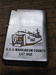 Zippo 1958 USS Ship Wahkiakum County LST 1162 Cigarette Lighter Stainless Nice!