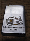 Zippo 1958 USS Ship Wahkiakum County LST 1162 Cigarette Lighter Stainless Nice!