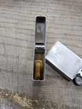 Vtg Zippo Slim 1980 Ship USS Nimitz CVN 68 Cigarette Lighter Chrome Made In USA!