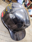 Vtg MSA Comfo Cap Fiber Glass Tiger Stripe Miners Helmet Hard Hat w/Suspension`