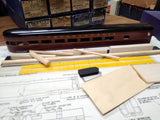 NOS HO Gauge Blue Line Streamlined Model Kit PRR Observation Car Metal Body Box