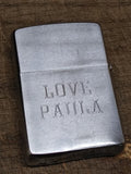 Vtg 1962 Zippo Cigarette Lighter Bruce Love Paula Pat 2517191 Chrome USA!