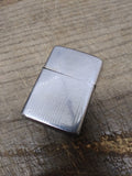 Vtg 1976 Zippo Cigarette Lighter Pin Striped No Initials Chrome Good Snap USA!