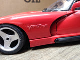 Vtg Burago Dodge Viper RT/10 Diecast Toy Sports Car 1:18 Scale Red Very Nice!