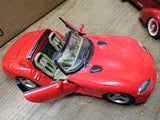 Vtg Burago Dodge Viper RT/10 Diecast Toy Sports Car 1:18 Scale Red Very Nice!