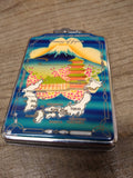 Vtg Post War Prince Memory Of Japan Cigarette Case Lighter Painted Map Of Japan