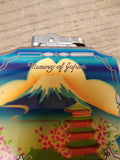 Vtg Post War Prince Memory Of Japan Cigarette Case Lighter Painted Map Of Japan