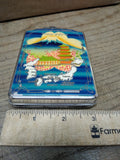 Vtg Post War Prince Memory Of Japan Cigarette Case Lighter Painted Map Of Japan