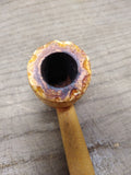 Vtg Missouri Meerschaum Half Bent Corn Cob Pipe Amber Stem Good Shape