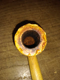 Vtg Missouri Meerschaum Half Bent Corn Cob Pipe Amber Stem Good Shape