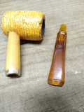 Vtg Missouri Meerschaum Half Bent Corn Cob Pipe Amber Stem Good Shape