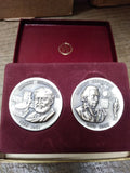 Wittnauer Precious Metals 925 Sterling Medals Ernest Hemingway Albert Einstein