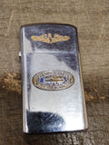 Vtg 1973 Zippo Slim Cigarette Lighter USS Casimir Pulaski SSBN 633 Submarine