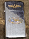 Vtg 1973 Zippo Slim Cigarette Lighter USS Casimir Pulaski SSBN 633 Submarine