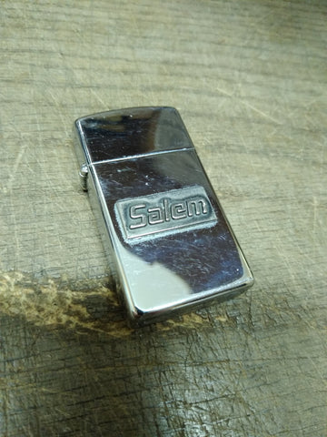 Vtg 1991 Zippo Slim Advertising Cigarette Lighter Salem Pewter Emblem