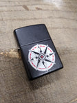 Vtg 1998 Zippo Cigarette Lighter Black Matte Marlboro Adventure Compass