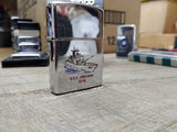 Vtg 1994 Zippo Cigarette Lighter USS Yorktown CG 48 US Navy Polished Chrome Box
