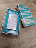Vtg 1962 Zippo Slim Cigarette Lighter w/Box Hill Top Bowling League 1961-62