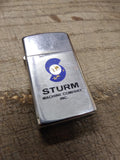 Vtg 1973 Zippo Slim Cigarette Lighter Sturm Machine Company Inc Polished Chrome