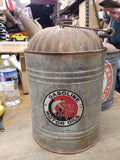 Vtg Service Station Indian Chief Gasoline and Motor Oil Galvanized Water Can