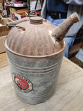 Vtg Service Station Indian Chief Gasoline and Motor Oil Galvanized Water Can