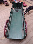 Vtg Cast Iron Toy Black Horse Drawn Freight Hay Farmers Green #441 Wagon 14 Inch