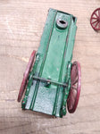 Vtg Cast Iron Toy Black Horse Drawn Freight Hay Farmers Green #441 Wagon 14 Inch