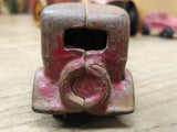 Vtg 1930's Kilgore Cast Iron Red Toy 2 Door Sedan w/ Driver and 3 Passengers 3"