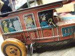 Vtg Antique 1918 J Chein Co Tin Wind Up Toy Car Limo w/Chauffeur & Family Works!