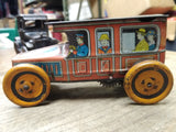 Vtg Antique 1918 J Chein Co Tin Wind Up Toy Car Limo w/Chauffeur & Family Works!