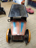 Vtg Antique 1918 J Chein Co Tin Wind Up Toy Car Limo w/Chauffeur & Family Works!