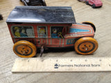 Vtg Antique 1918 J Chein Co Tin Wind Up Toy Car Limo w/Chauffeur & Family Works!
