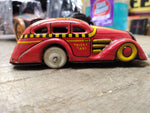 Vtg Marx Tricky Taxi 7108 Tin Wind Up Orange Toy Car No Key Parts/Repair Lot