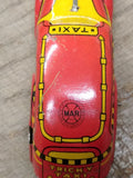 Vtg Marx Tricky Taxi 7108 Tin Wind Up Orange Toy Car No Key Parts/Repair Lot