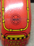 Vtg Marx Tricky Taxi 7108 Tin Wind Up Orange Toy Car No Key Parts/Repair Lot