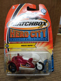 Vtg NOS 2001 Matchbox Hero City #40 Police Moto w/Side Car Diecast Display Pack