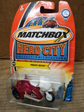 Vtg NOS 2001 Matchbox Hero City #40 Police Moto w/Side Car Diecast Display Pack
