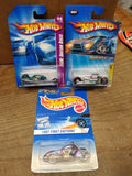 Vtg NOS 3 Pc Hot Wheels Diecast Motorcycle Lot Airy 8 Hammer Sled + Display Pack