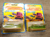 Vtg NOS 2 Pc 1976 Matchbox Superfast Diecast #2 Green Hovercraft Lot Orig Pack