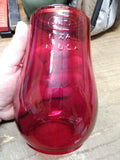Vtg Dietz Loc Nob Ruby Red Fitzall, 12-4-23 Kerosene Lantern Globe 6.75 inch