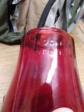 Vtg Dietz Loc Nob Ruby Red Fitzall, 12-4-23 Kerosene Lantern Globe 6.75 inch