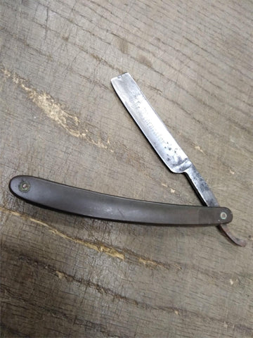Vtg Antique The Bindley Hardware Co Warranted Straight Razor With Jimps Germany