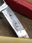 Vtg Antique George Iebberson Straight Razor Nice Scales Blade Jimps and Box!
